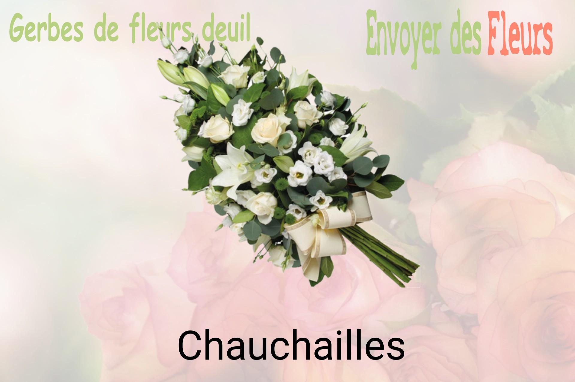 Gerbe de fleurs de deuil livrée à Chauchailles